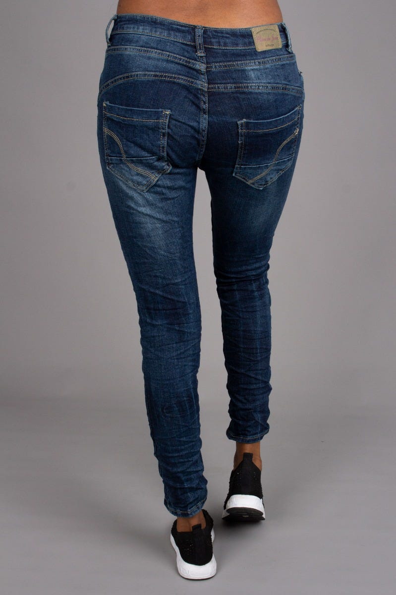 Jeans m. 10 knapper, denim