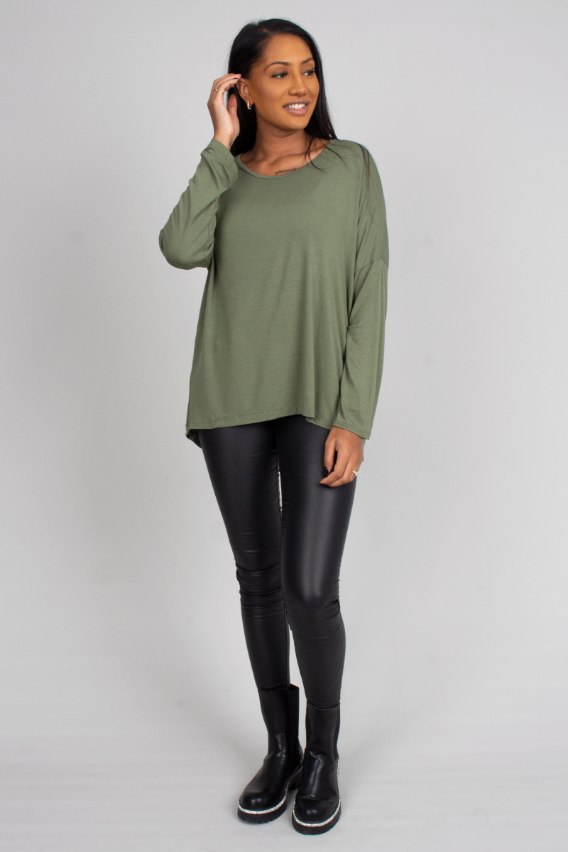 Batwing bluse, khaki