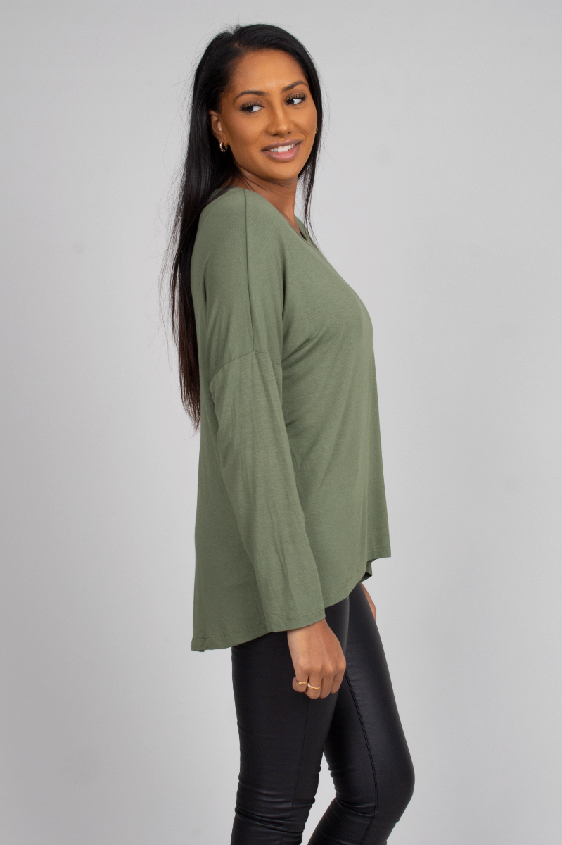 Batwing bluse, khaki