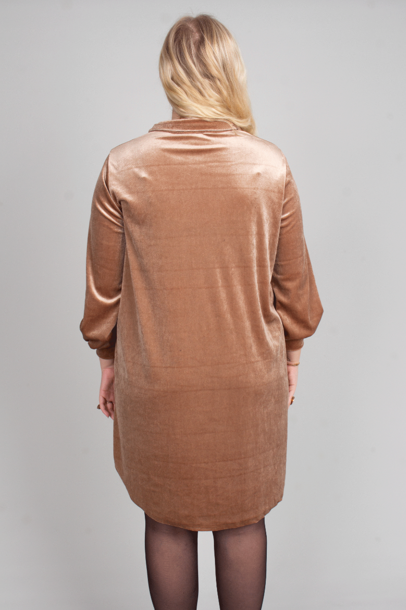 Tunika m. krave velour, beige