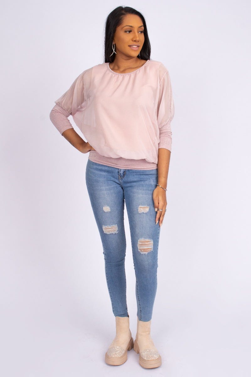 Batwing bluse Rosa