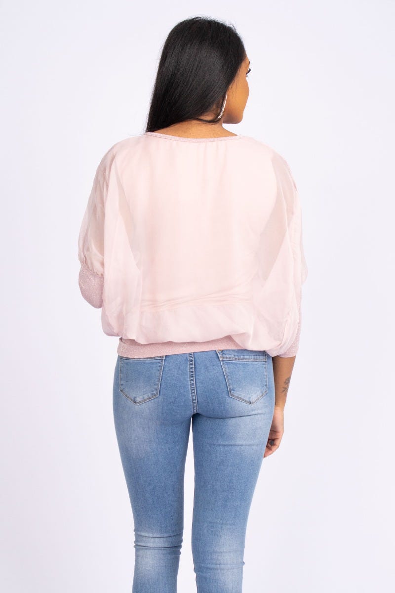 Batwing bluse Rosa