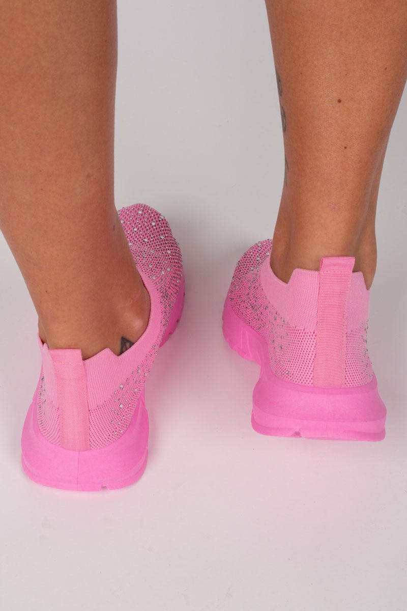 Sneakers m. glitter nitter Pink