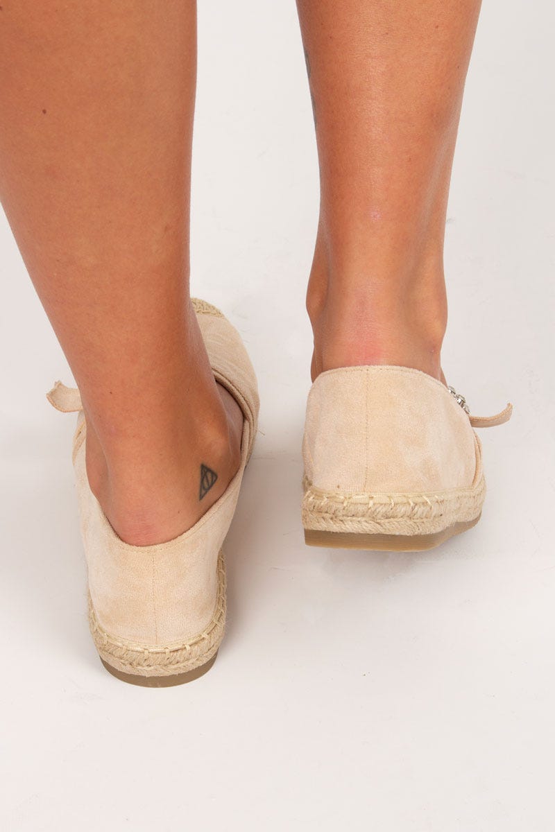 Espadrillos m. spænde Beige