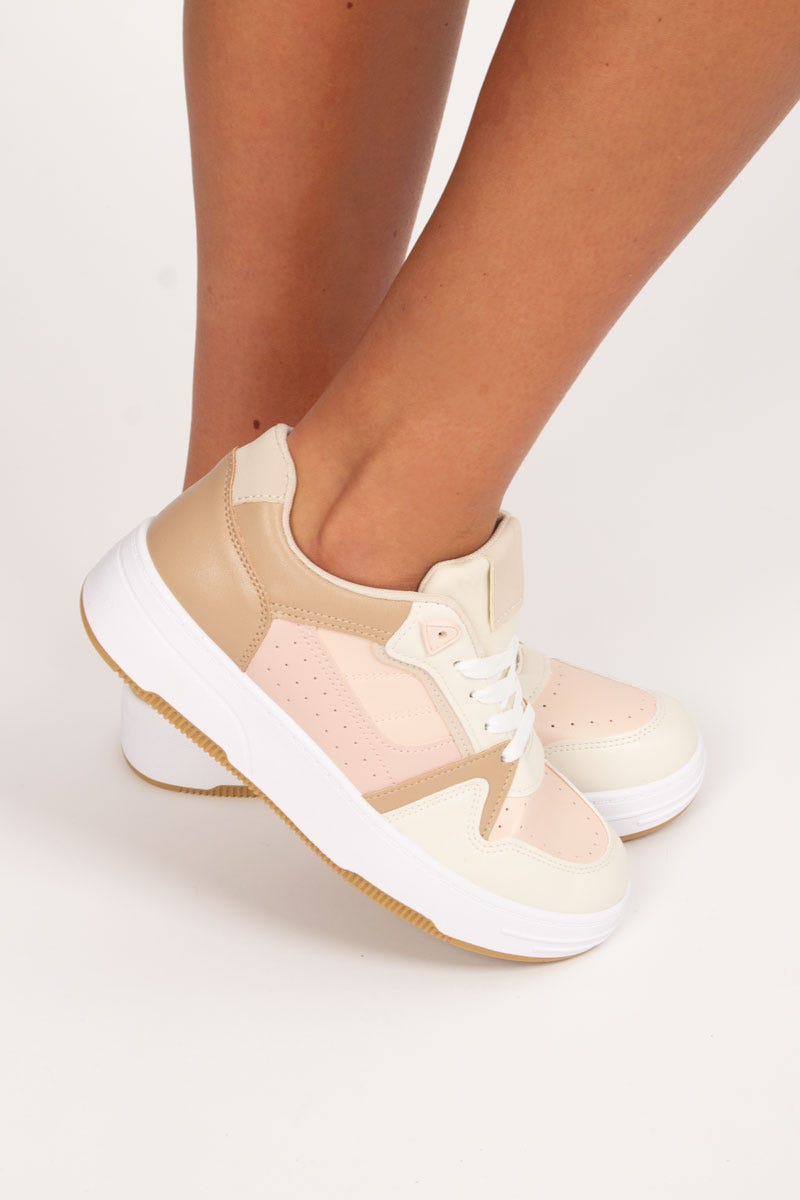 Sneakers m. plateau Rosa