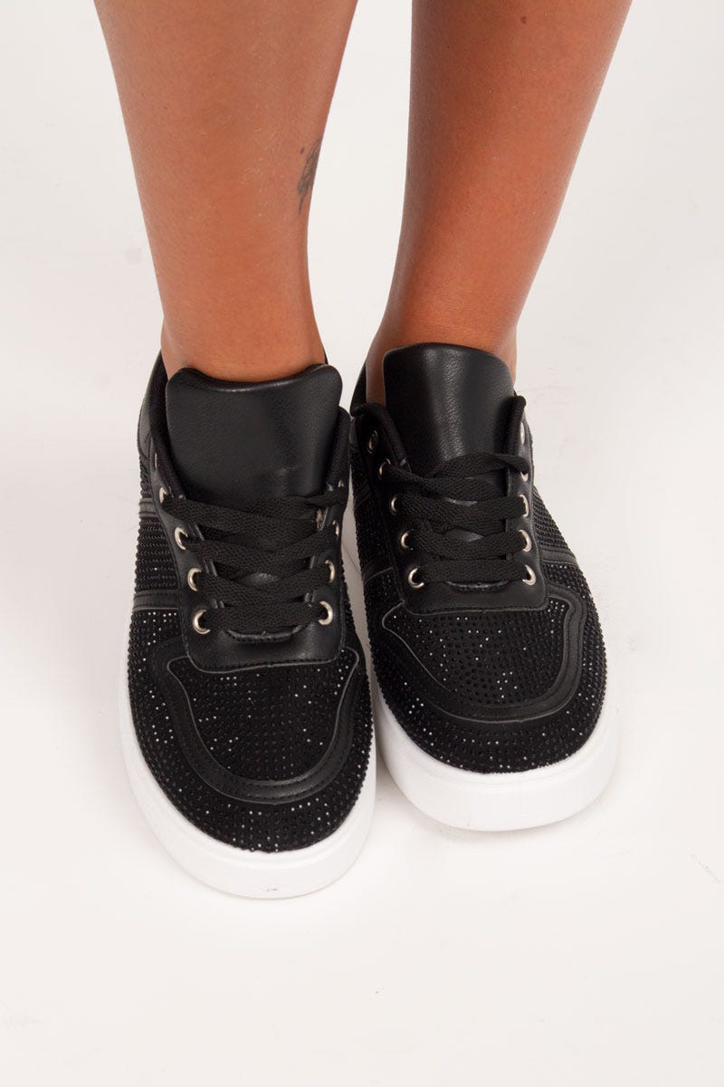 Sneakers m. glittersten Sort