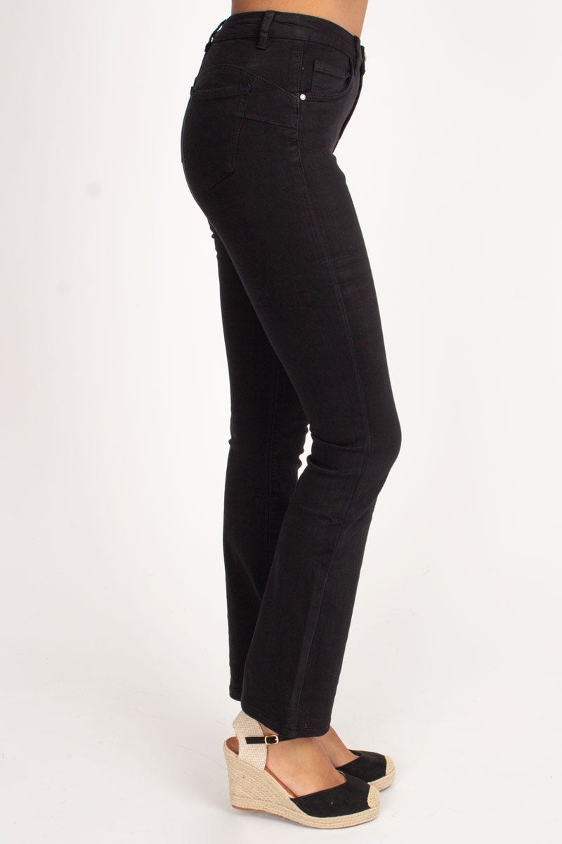 Flared jeans m. push up Sort