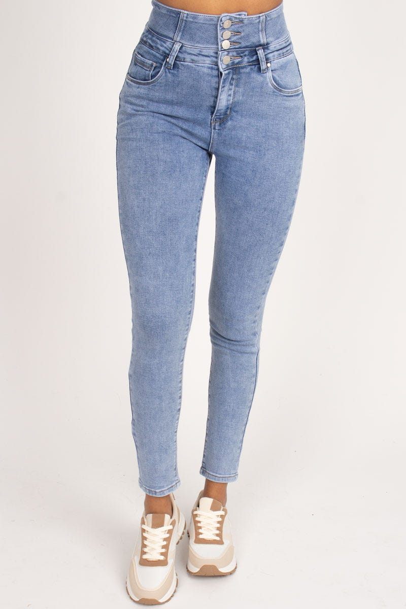 Højtaljede skinny jeans Denim