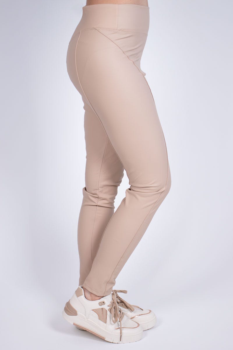 Coatede leggings Beige