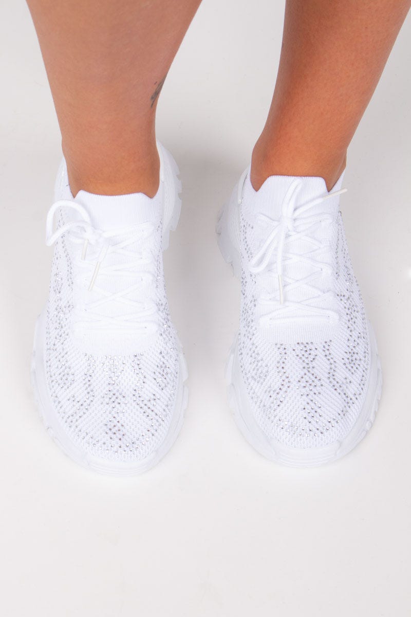 Chunky Sneakers m. glitter Hvid