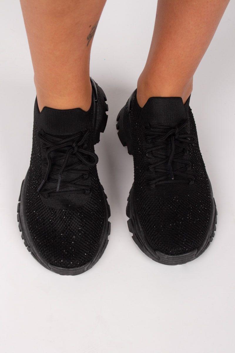 Chunky Sneakers m. glitter Sort