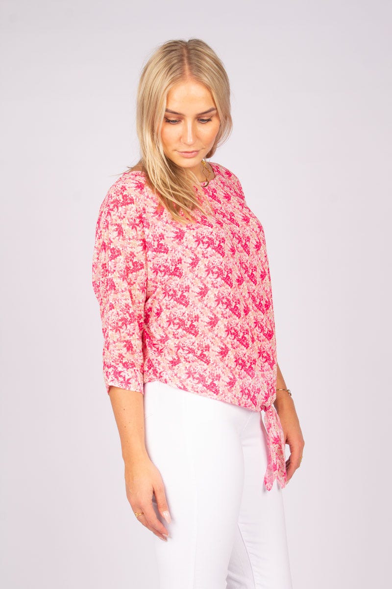 Bluse m. knude Pink