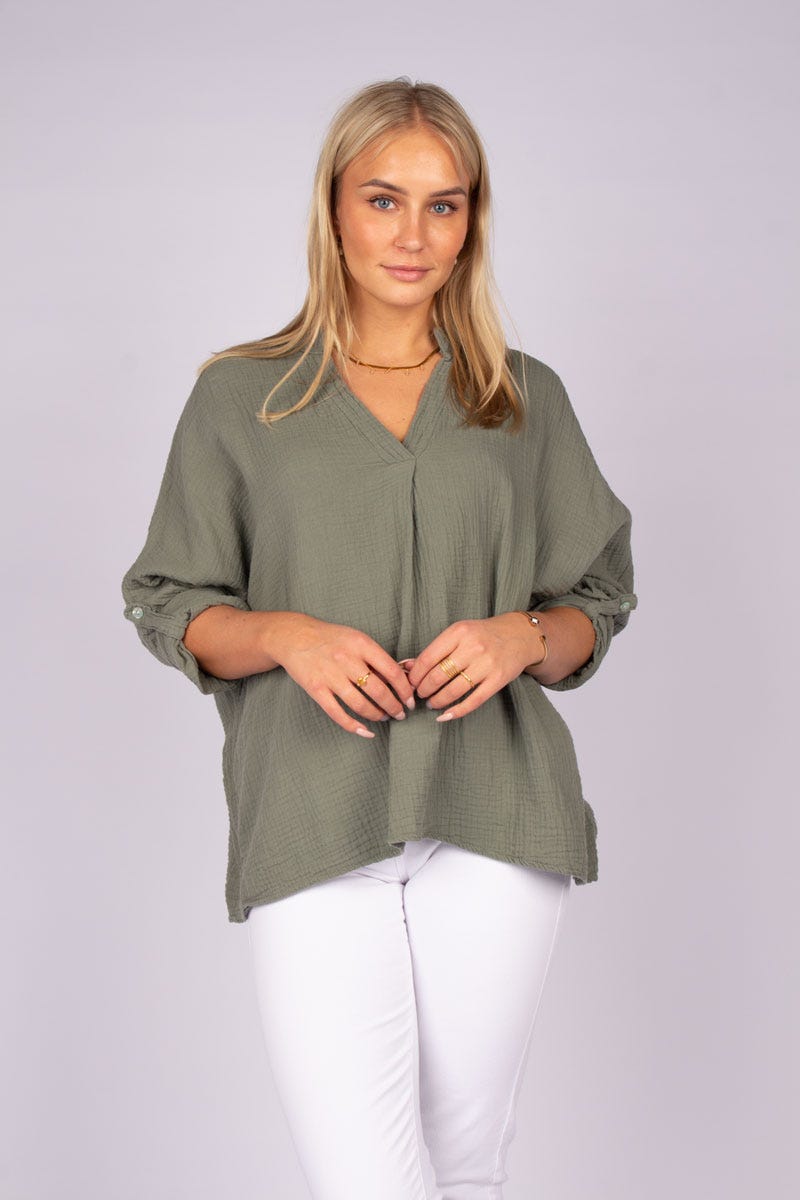 Bluse Khaki