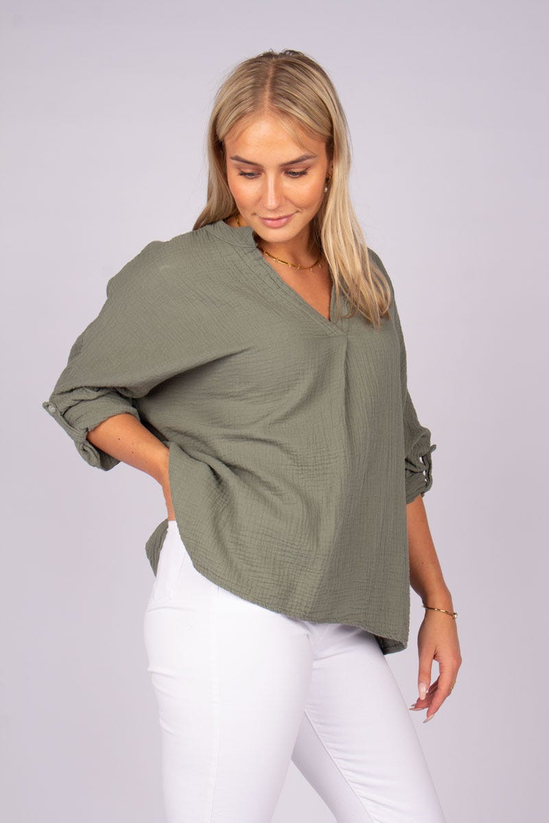 Bluse Khaki