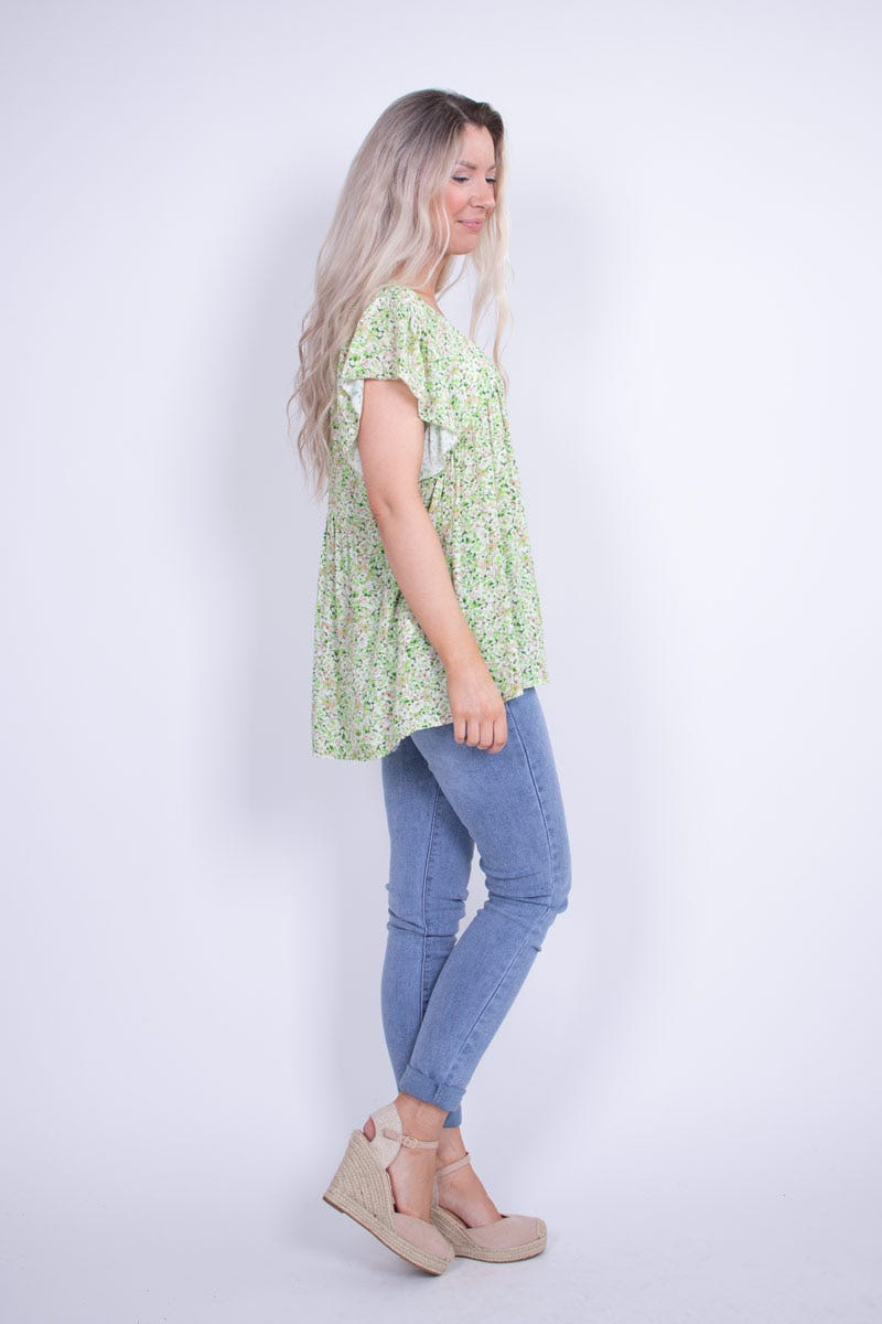 Top m. blomster Lime