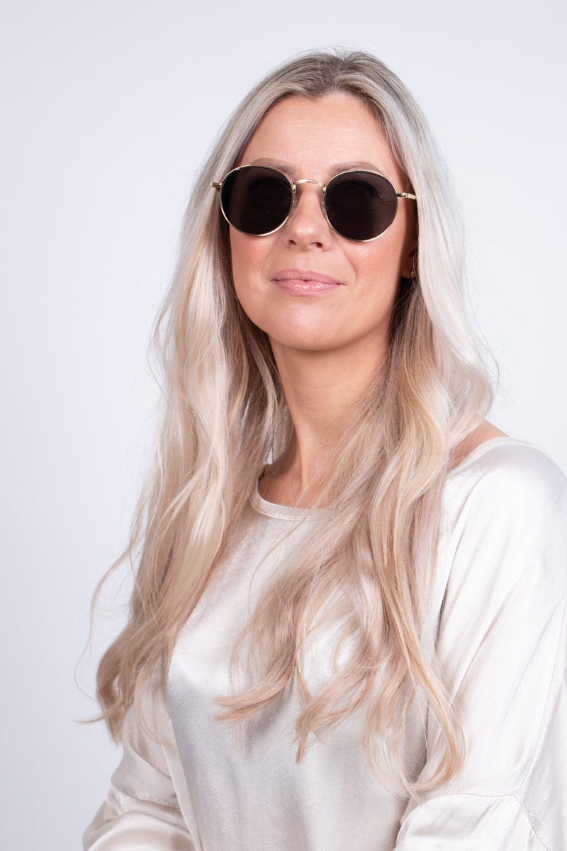 Solbrille m. rundt stel Guld