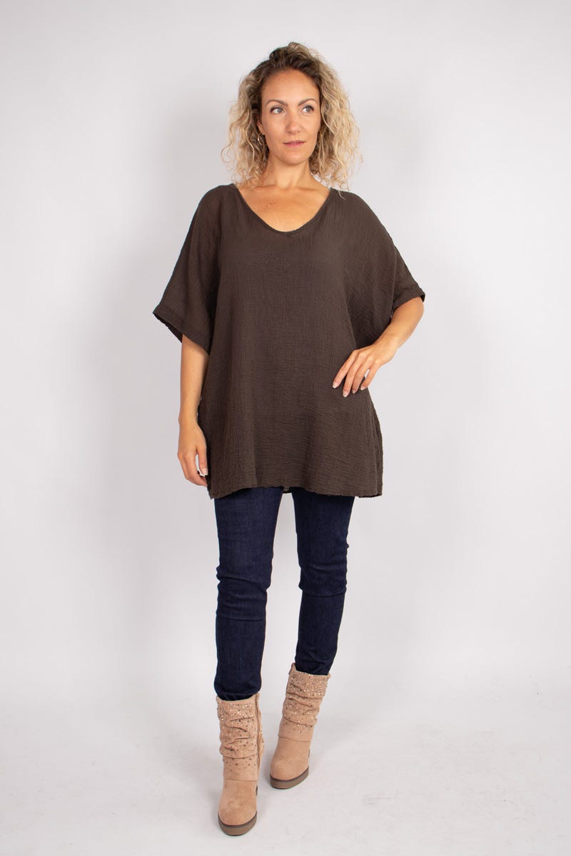 Basic T-shirt Brun