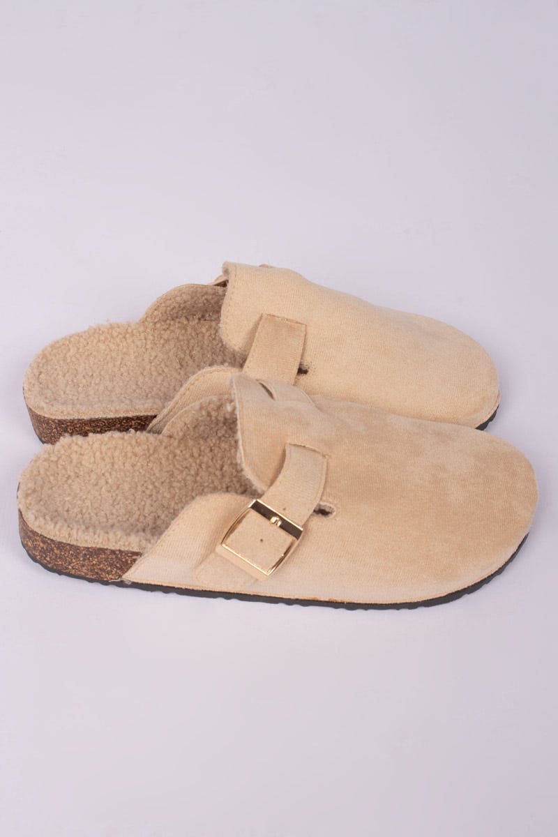 Slippers m. foer Beige