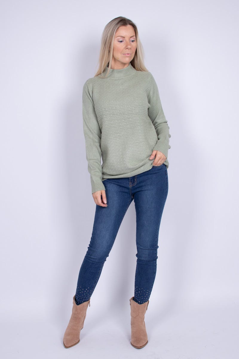 Strik m. turtleneck Mint