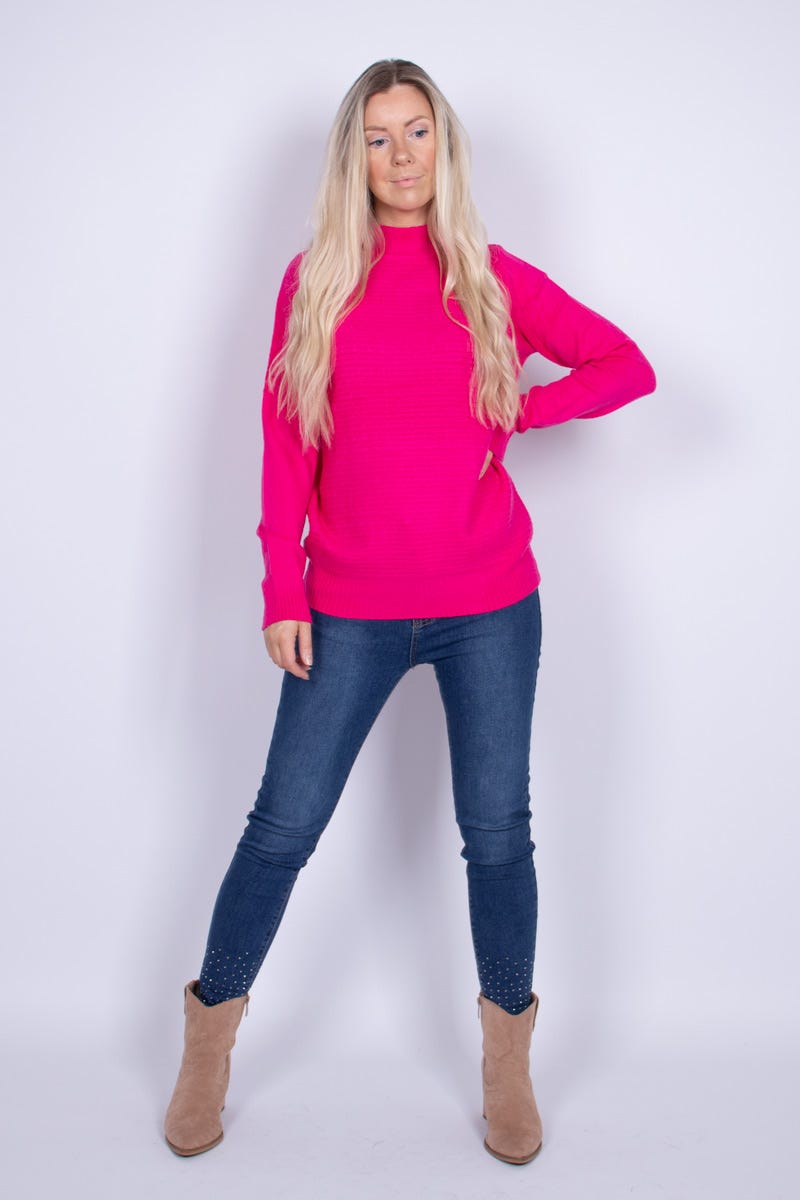 Strik m. turtleneck Pink