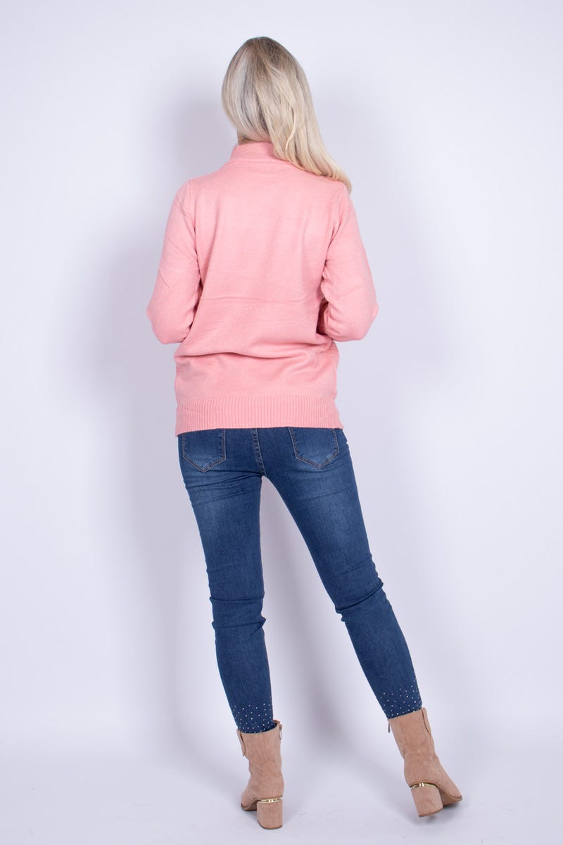 Strik m. turtleneck Rosa