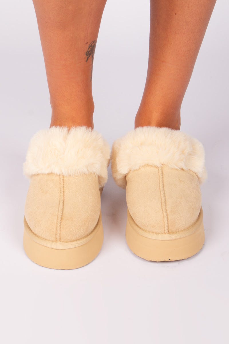 Slippers m. plys Beige