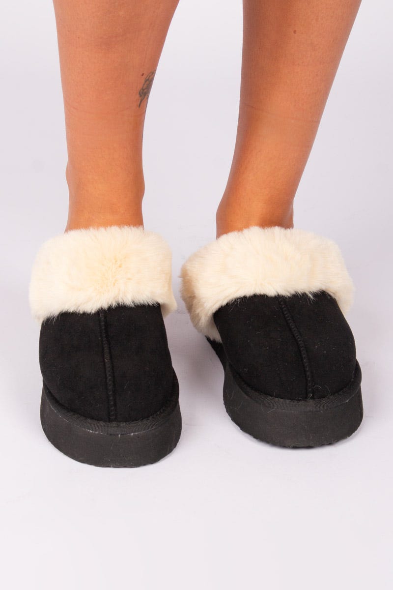 Slippers m. plys Sort