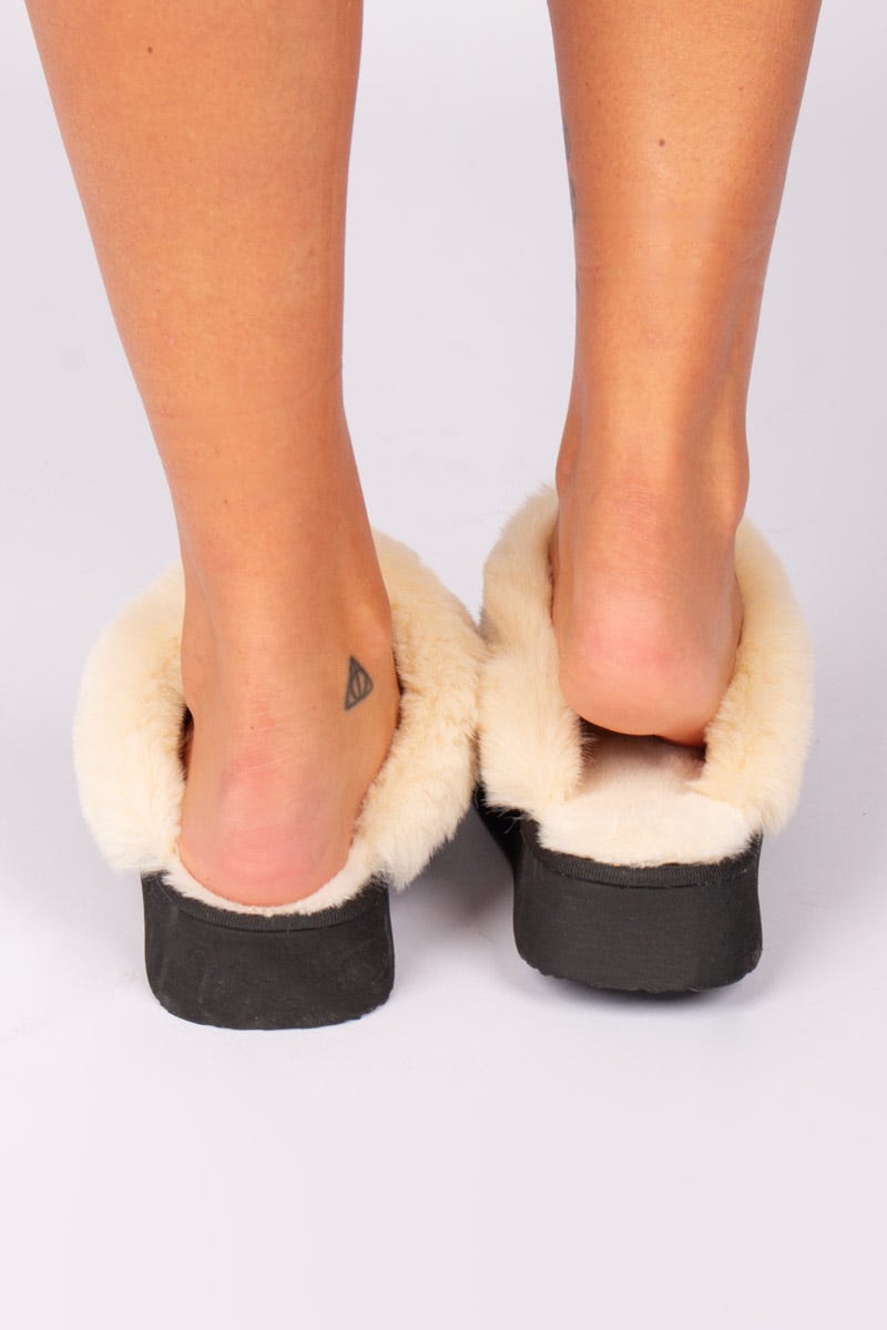 Slippers m. plys Sort