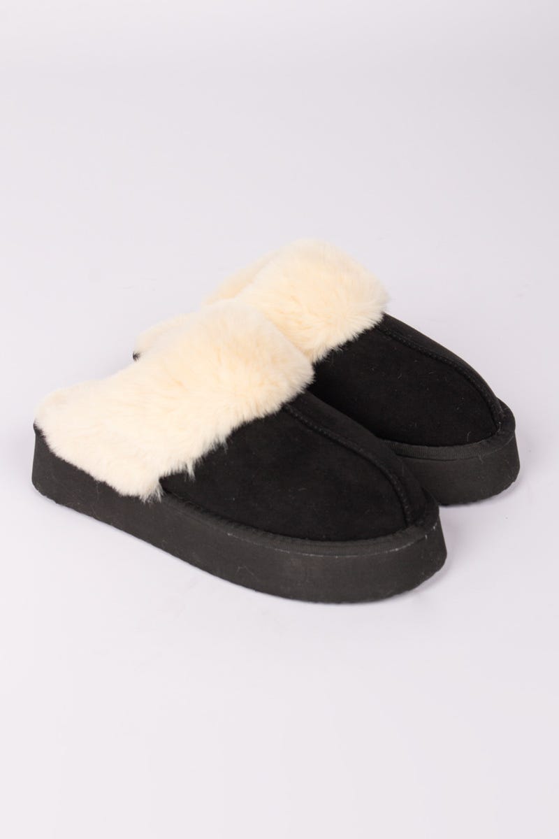 Slippers m. plys Sort