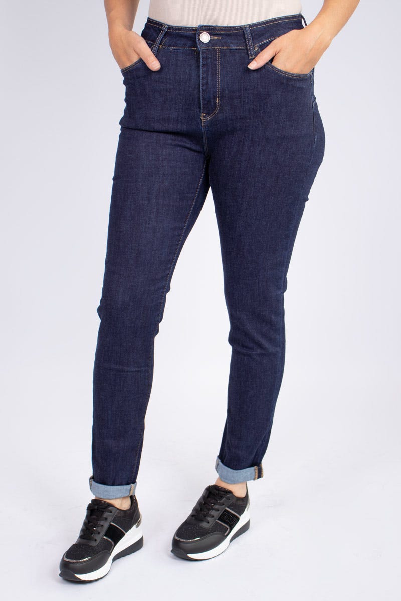 Jeans m. opsmøg Mørk denim