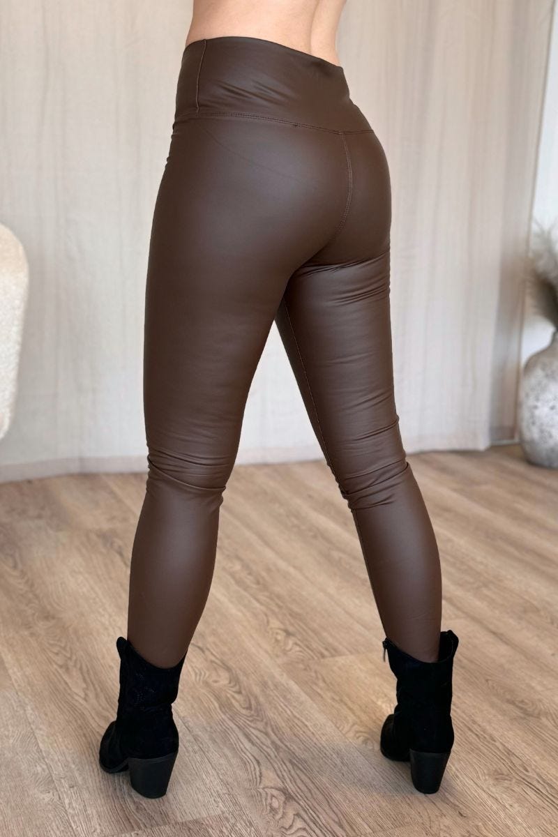 Læderlook leggings Brun