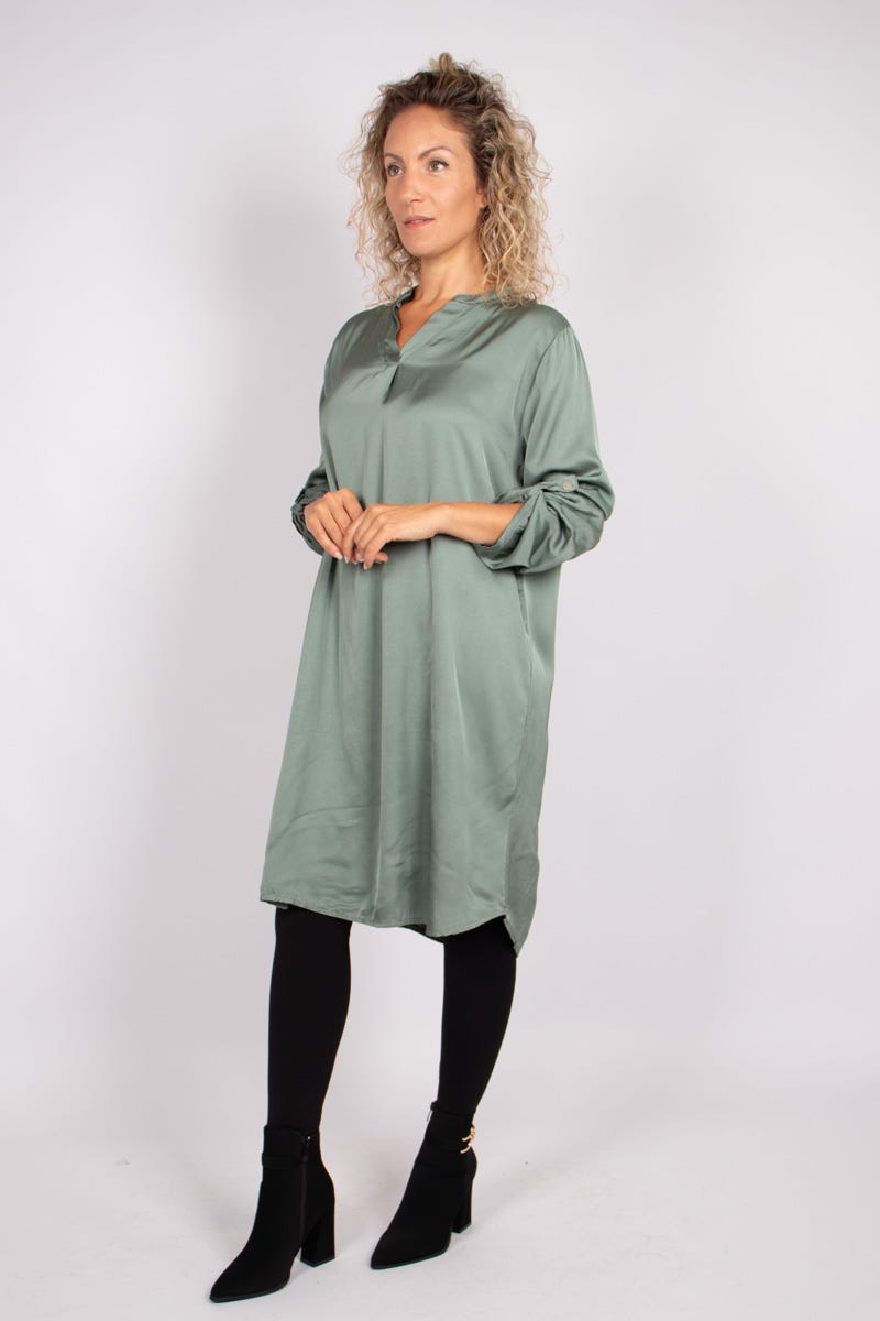 Tunika i silklook Khaki