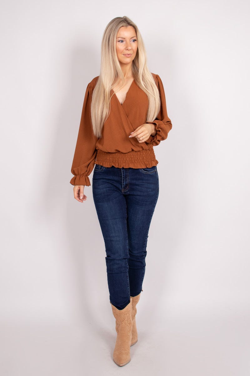 Crossover bluse Mocca