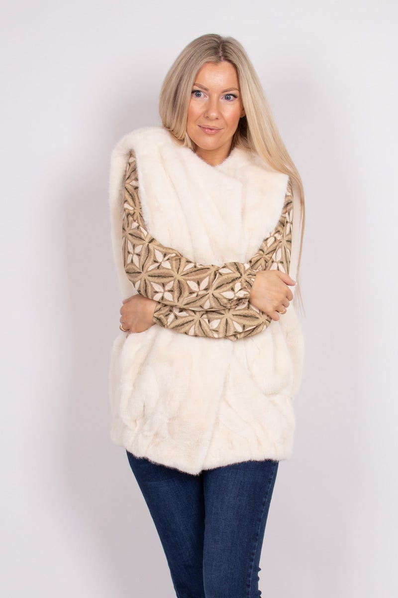 Faux fur vest Hvid