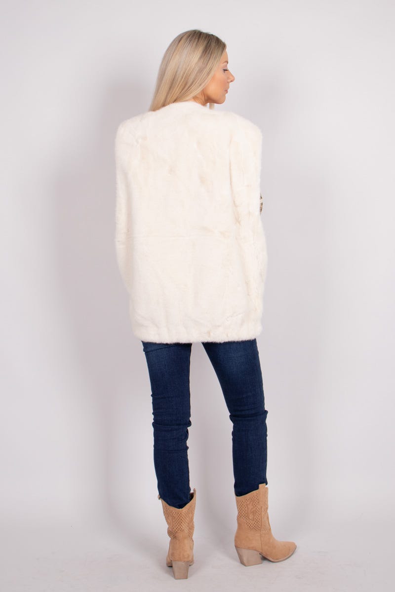 Faux fur vest Hvid