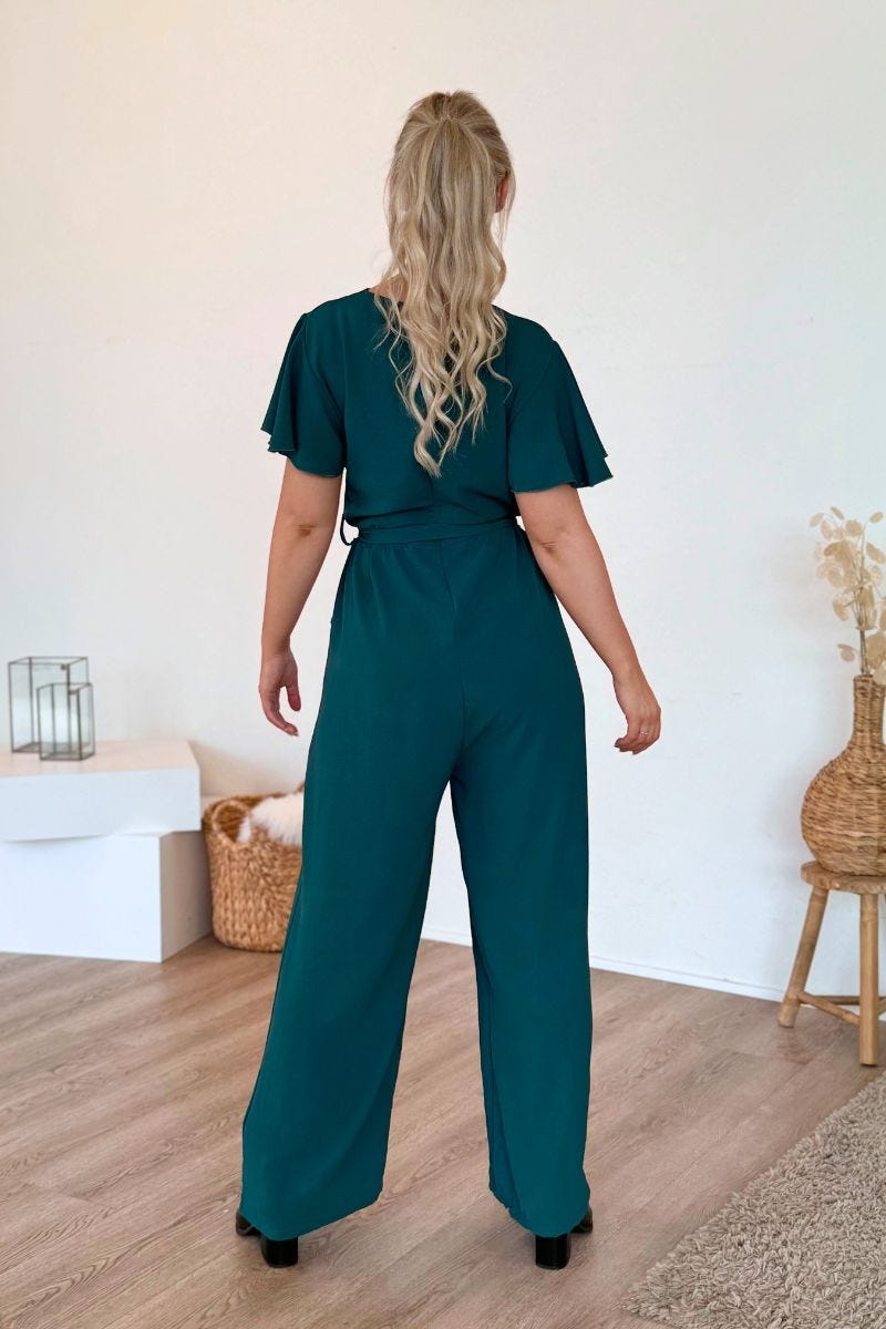 Jumpsuit m. flæseærme Aqua