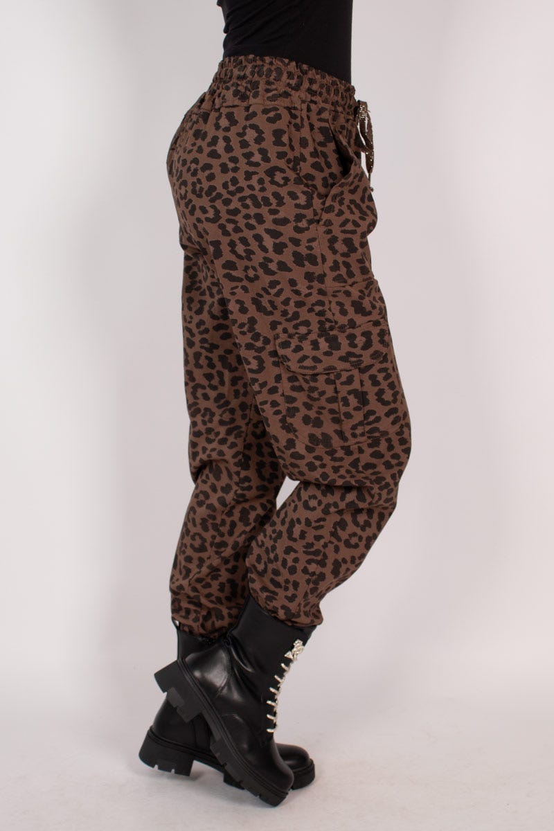 Cargo buks m. leopardprint Brun