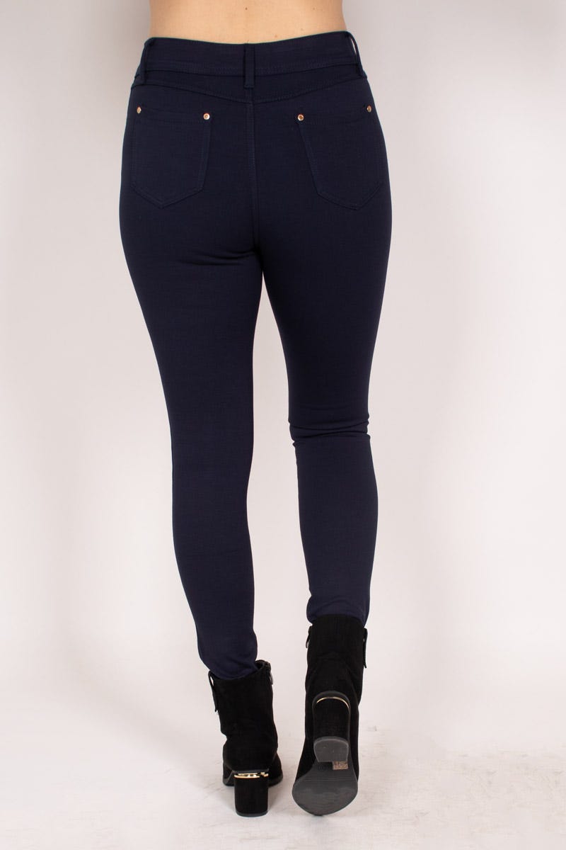 Slim fit buks m. 3 lynlåse Navy