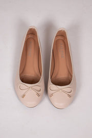 Ballerina m. sløjfe Beige