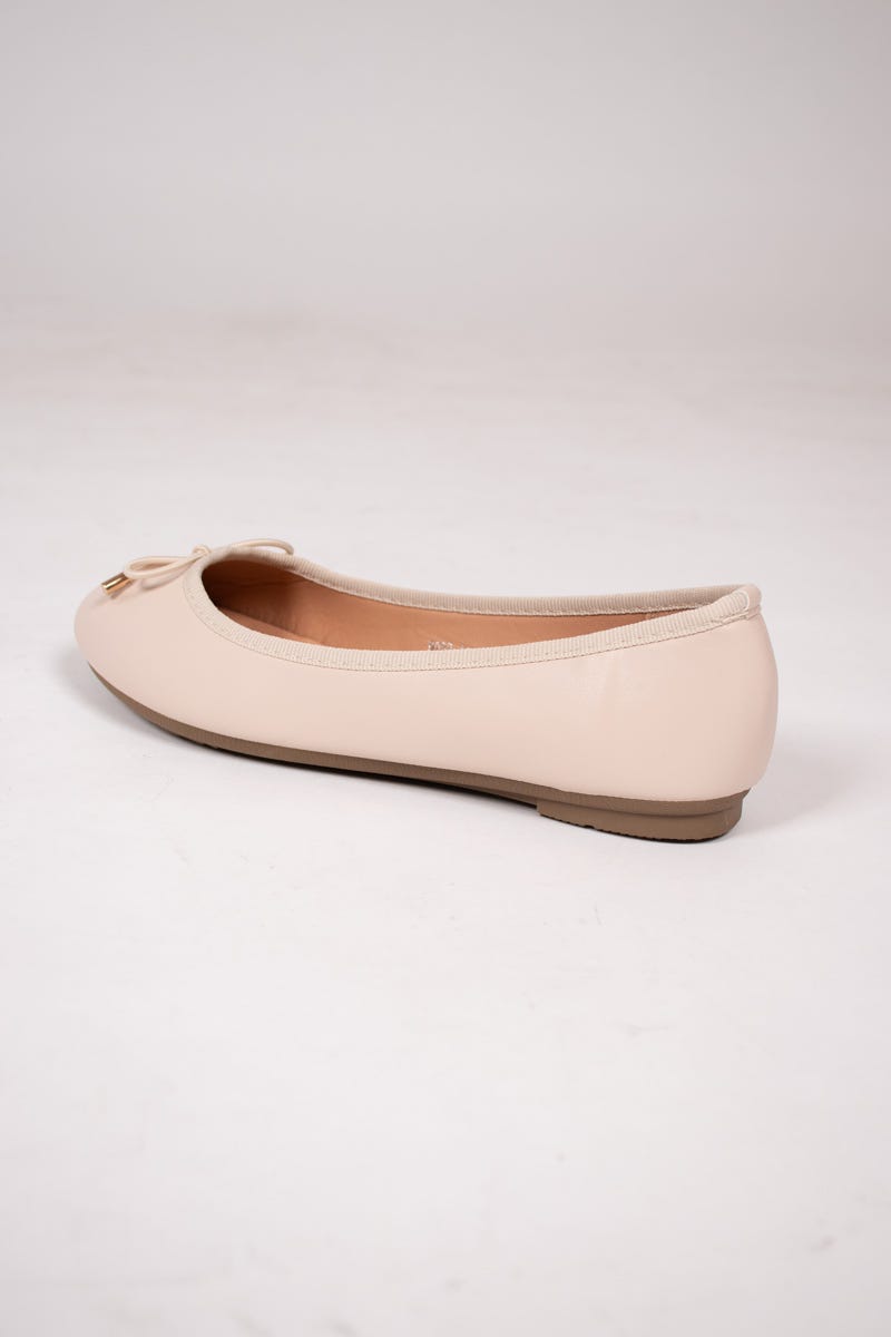 Ballerina m. sløjfe Beige