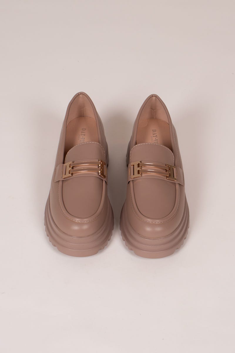 Loafers m. kraftig sål Taupe