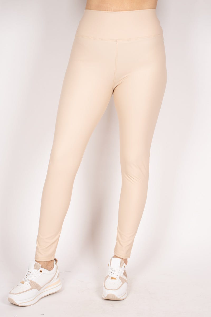 Coatede leggings Beige