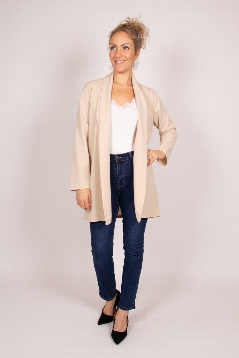 Lang enkel blazer Beige