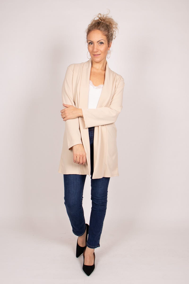 Lang enkel blazer Beige