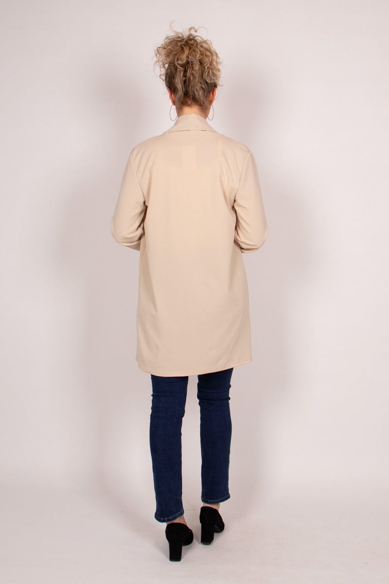 Lang enkel blazer Beige