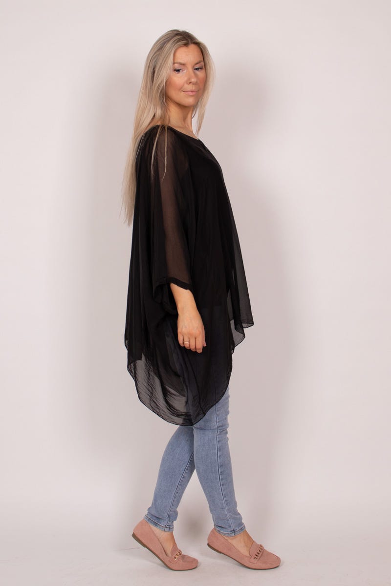 Tunika m. batwing Sort