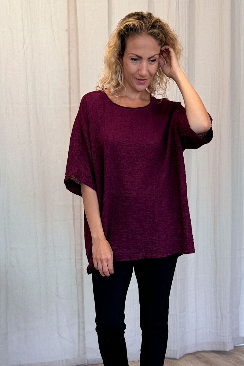 Løs basis T-shirt  Wine