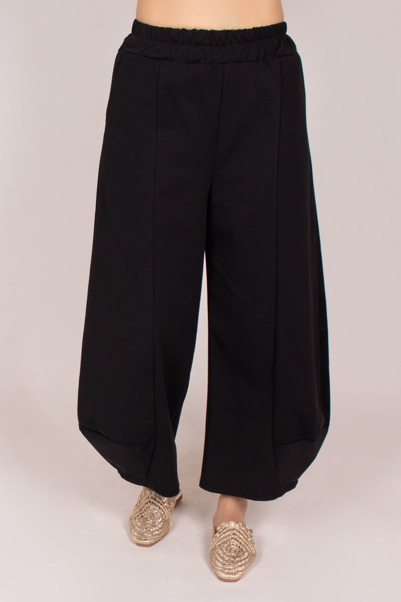 Wide-legged pants Sort