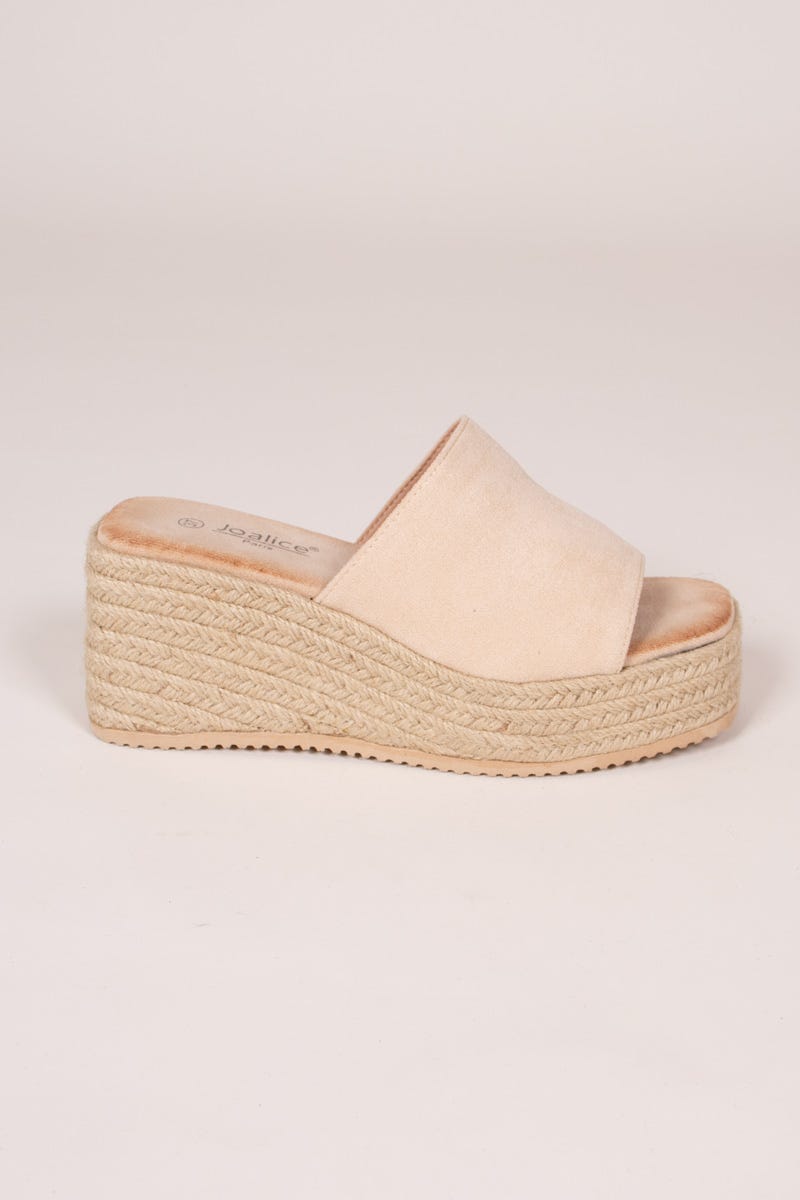 Espadrillos m. kraftig sål Beige