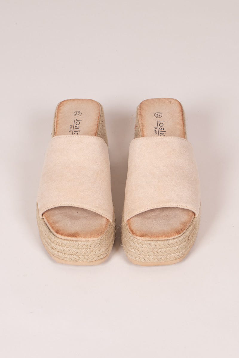 Espadrillos m. kraftig sål Beige